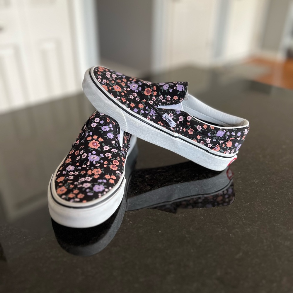 VANS Floral Classic Womens Slip On Shoes